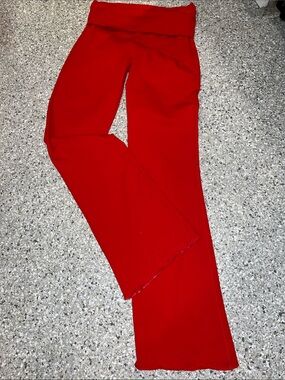 Red PUMIEY Women's Track Pants & Joggers - Fold-Over Waist inseam 29 long